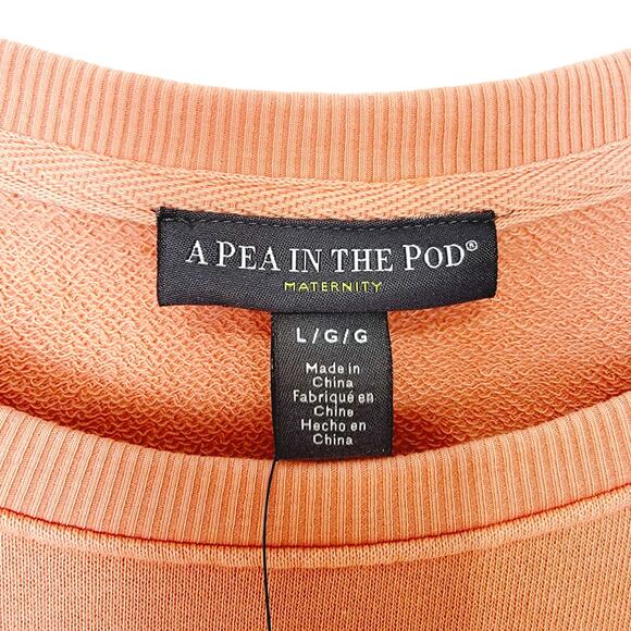 PEA IN THE POD Peach Longline Cotton Sweatshirt - Size L - Picture 5 of 7